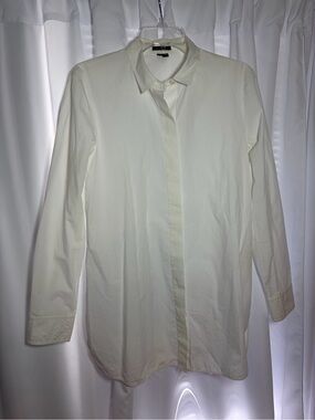 THEORY Crisp White Cotton Button Down Shirt size Medium